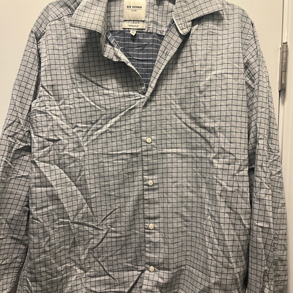Blue and Green Ben Sherman Check Button Down - Picture 1 of 3
